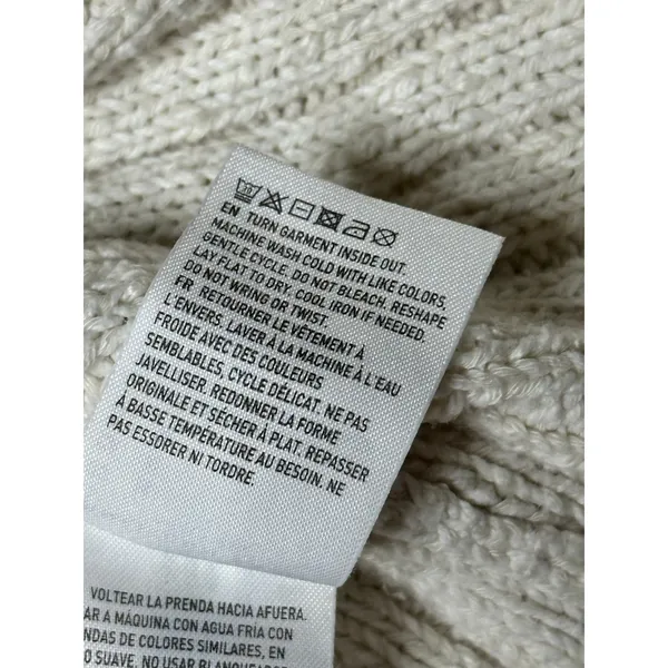 American Eagle Ribbed Button Front Cardigan Sweater Women’s Medium Cream Knit - Image 6