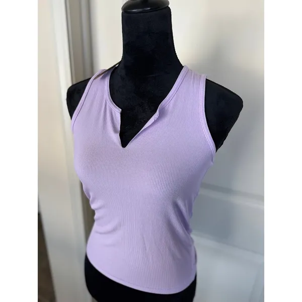 Skims Soft Lounge Split Neck Tank Sugar Plum Size Medium - Image 2