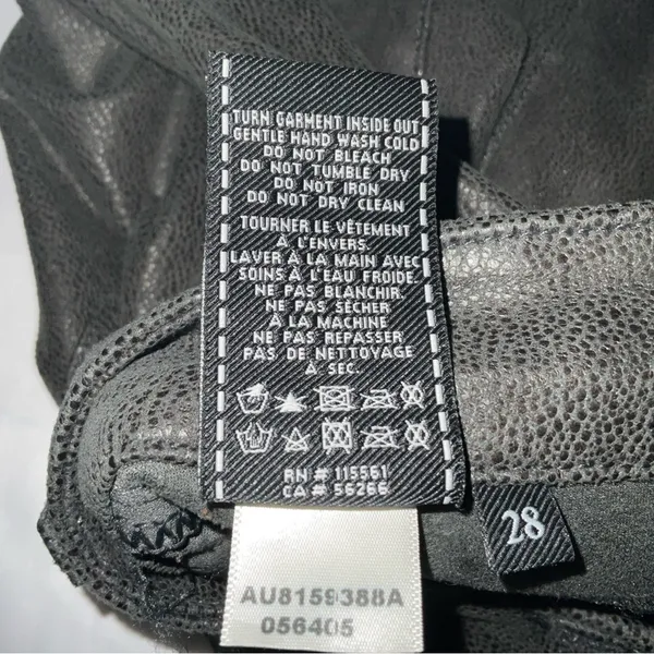 7 For All Mankind Metallic Coated High Rise Skinny Jean 28 Goth Punk Rocker Rave - Image 13