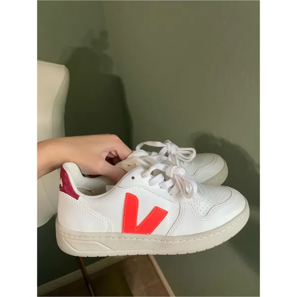 VEJA V-10 Sneakers Size US 4 / EU 35 White Coral - Image 4
