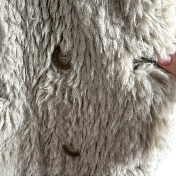 Free People Honeypie Teddy Jacket Shag‎ Faux Fur Coat Large - Image 7