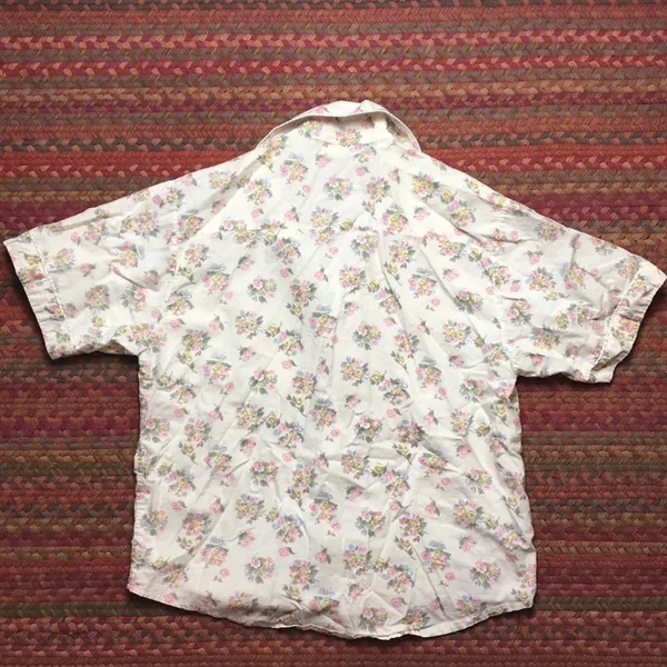 VINTAGE FLORAL BUTTON UP SHIRT Pink - Image 5