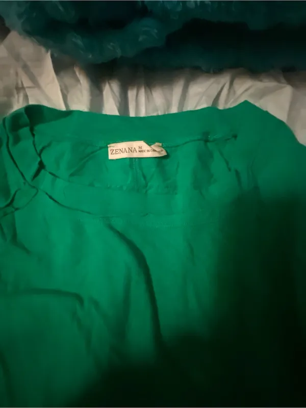 Zenana Outfitters womans Long-Sleeve Crew in Teal Green - Image 2