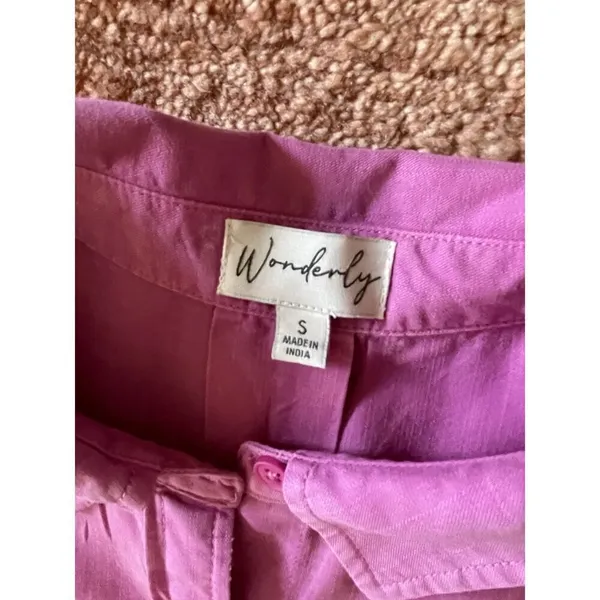 Wonderly Women's Short Cap Sleeve Shirtdress Hamilton Pink Button Down S - Image 3