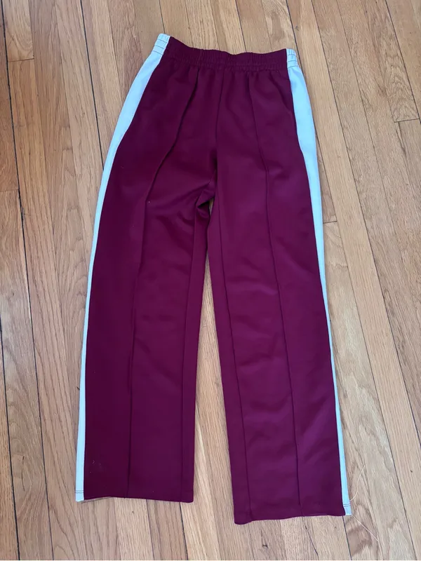 Sincerely Jules Cropped Maroon Track Pants XS - Image 4