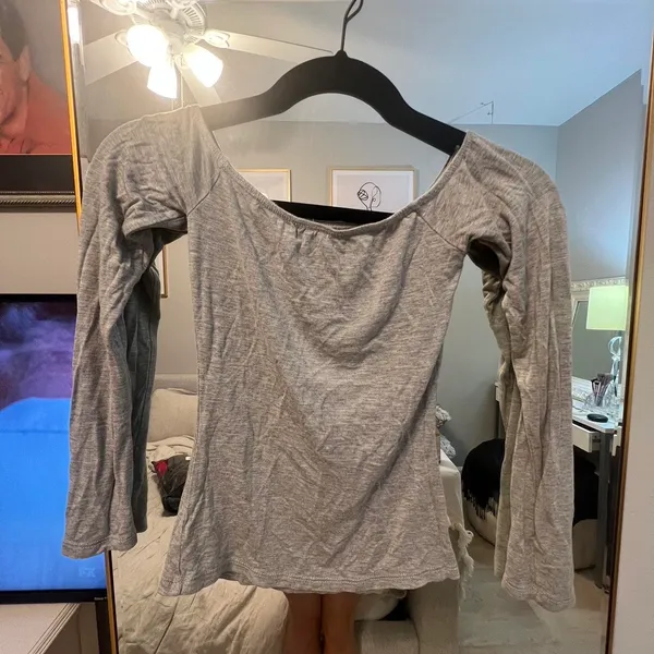 Gray Off Shoulder Mid - Image 2