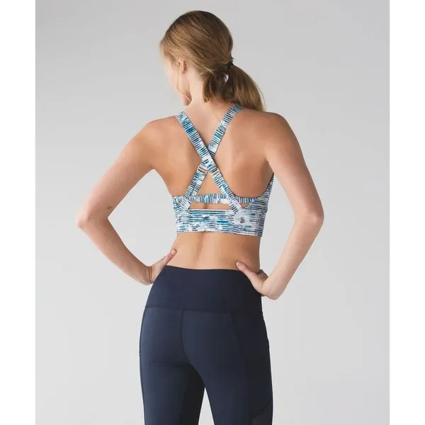 Lululemon 6‎ Sports Bra Pure Practice Blurry Belle Sea Mist Luxtreme Med Support - Image 3