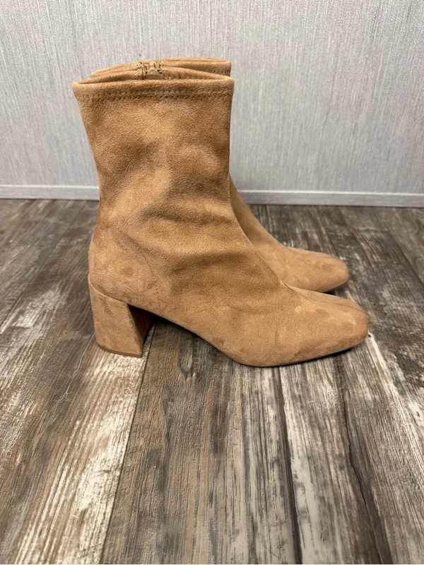 a new day Tan Block Heel Faux Suede Ankle Booties Size 9.5 - Image 8