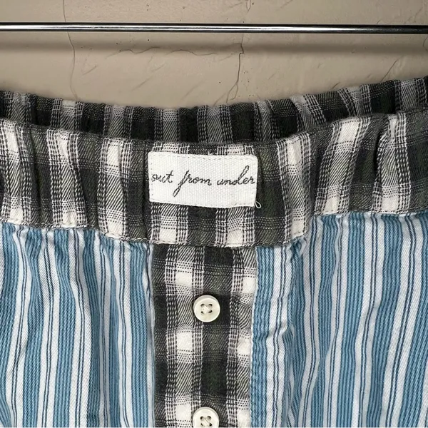 Urban Outfitters Out From Under Blue Striped‎ Plaid Avril PJ Boxer Pants - Image 7