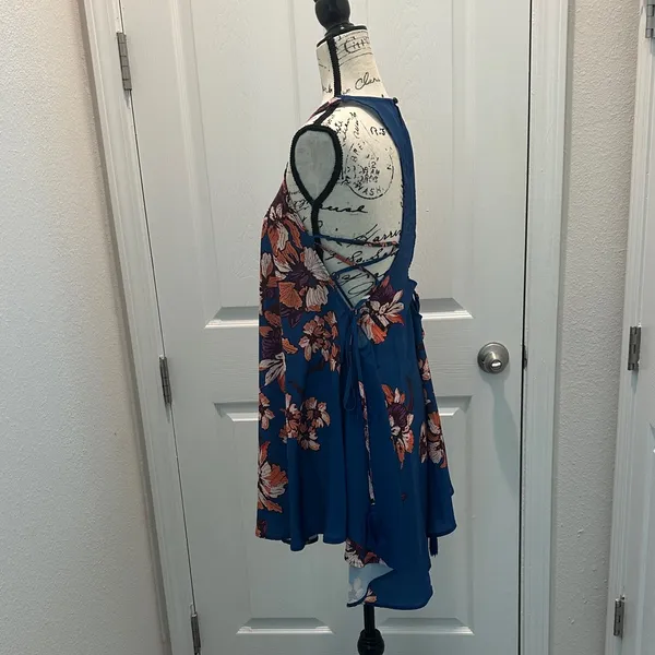 No brand Floral Swing Dress - Blue - Image 3