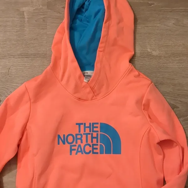 The North Face Orange and Blue Hoodie Size Small - Image 3