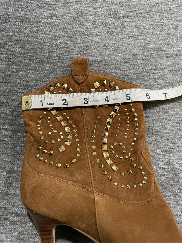 Michael Kors Reena Studded Caramel Ankle Boots Size 8 - Image 13