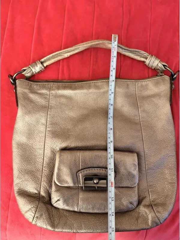 Vintage Coach Kristin Metallic Leather Hobo Bag 2010 - Image 6