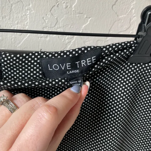 Love Tree Black & White Polka Dot Envelope Skirt Skort - Image 3