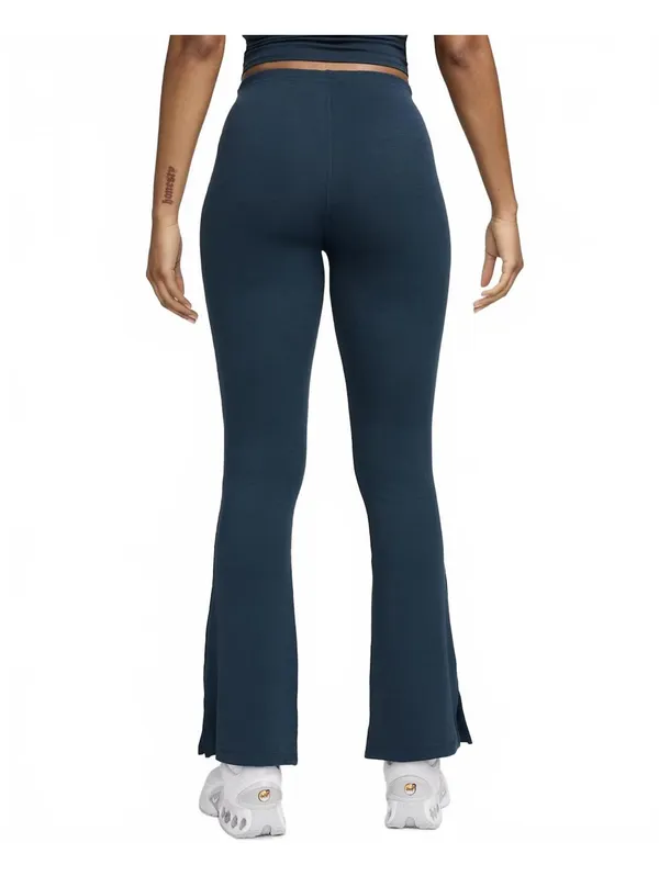 Nike Sportswear Chill Knit Tight Mini-Rib Flared Leggings NWT Armory Navy XL - Image 2