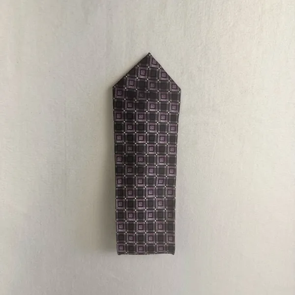 Pronto Uomo Silk Tie Men's Grey Purple Designer Necktie Office Geometric Carrier - Image 7