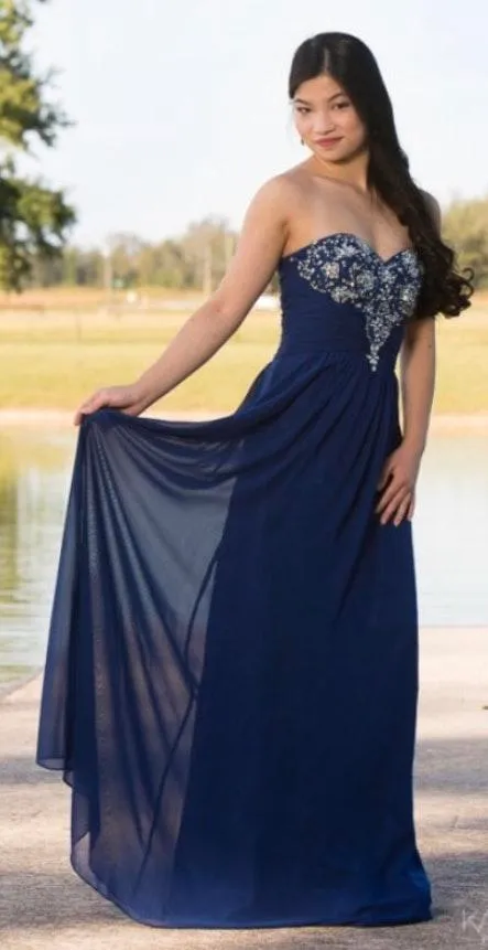 Long Blue Dress Size 0 - Image 2
