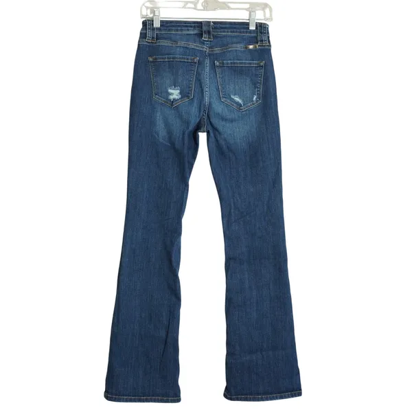 KanCan Size 27 Bootcut Jeans Blue Distressed Ripped Flare Denim Casual Stretch - Image 5