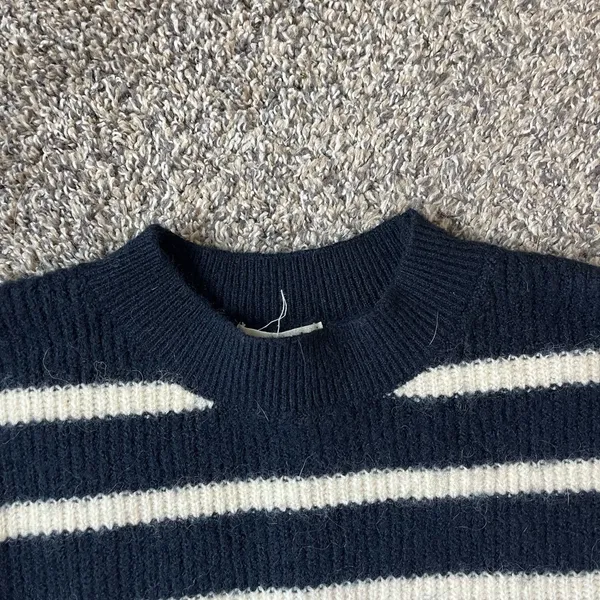 H&M Stripped Blue and White Sweater - Image 3
