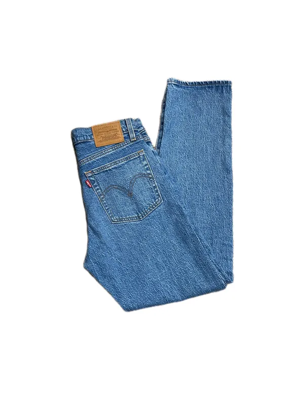 Levi's Straight Leg Blue Denim Jeans, Size 25x28 - Image 3