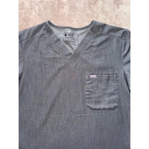 Figs Catarina Top‎ Women's Scrub V-neck Gray Size Medium - Image 2