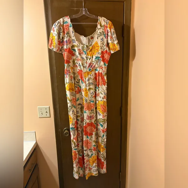 Farm Rio Puff Sleeve Floral Jumpsuit - Image 5