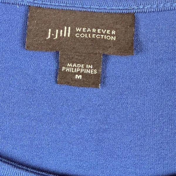J. Jill Wearever Royal Blue Black Colorblock Tunic Top Short Sleeve Medium - Image 3