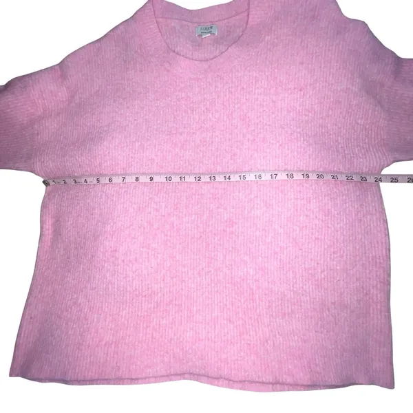 J Crew‎ Ribbed Boyfriend Crewneck Sweater Extra Soft Wool Blend Women XL Pink - Image 4