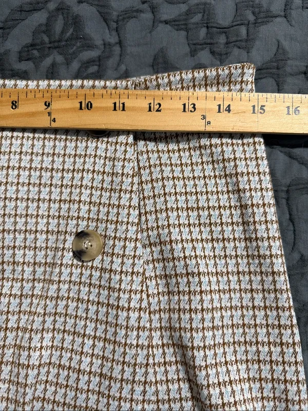 Altar’d State plaid skort size large tan blue accents preppy - Image 3