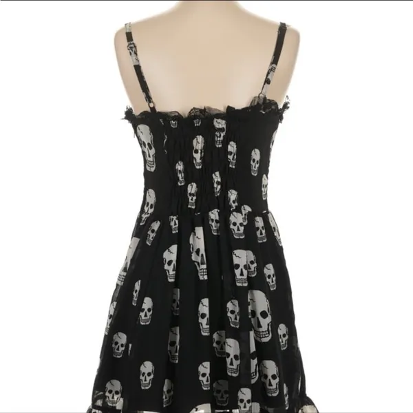 Royal Bones Black Dress with Skull Print - Image 2