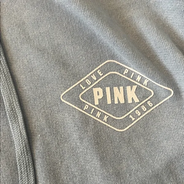 PINK Victoria's Secret Light Blue Logo Hoodie - Image 2