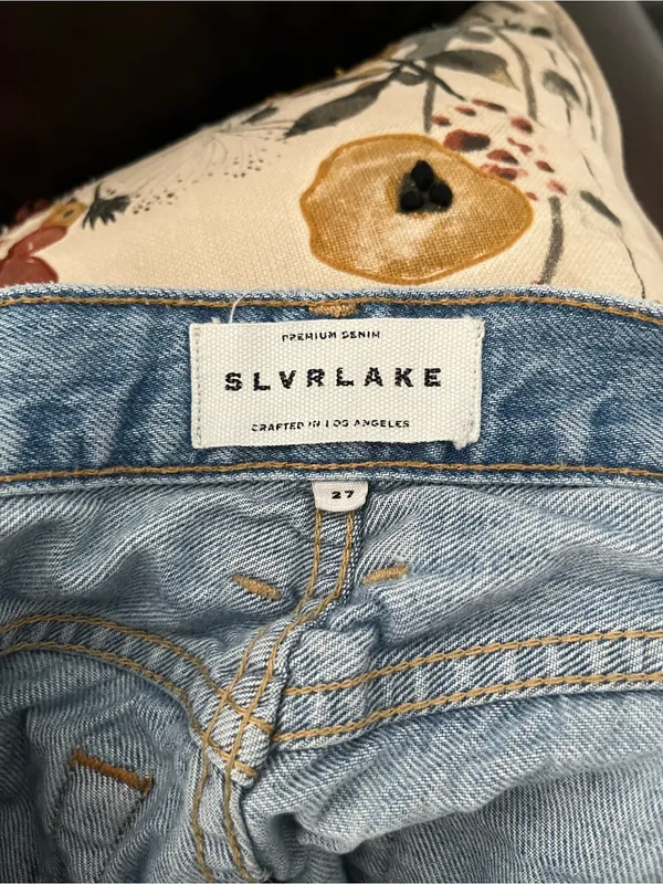 SLVRLAKE Womens 27 Light Wash High Rise Straight Leg Rigid Cotton Denim Jeans - Image 13