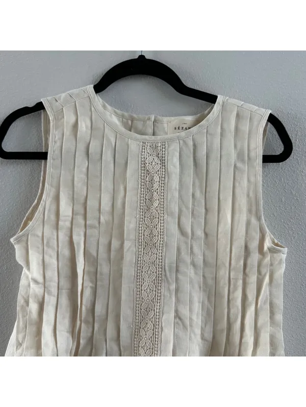 Sézane MOLLY Blouse - Ecru - Linen - Image 3