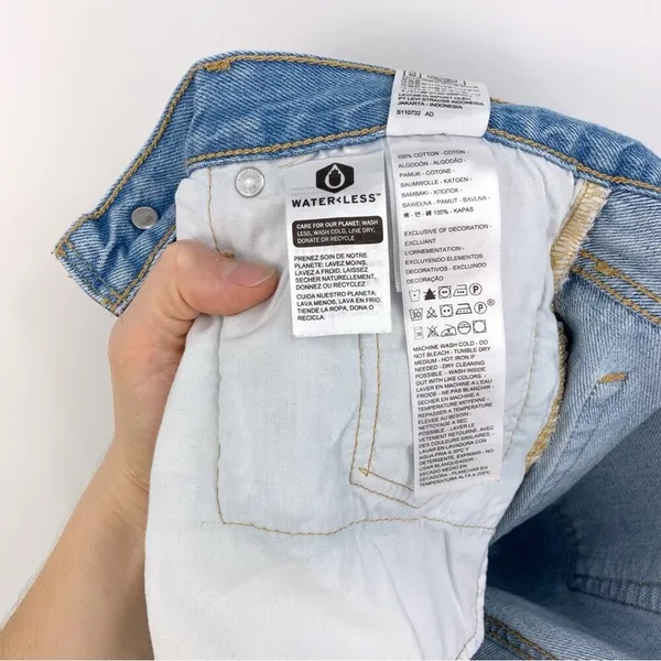 LEVI'S Premium 501 Denim Jean Short Light Wash 29 - Image 8