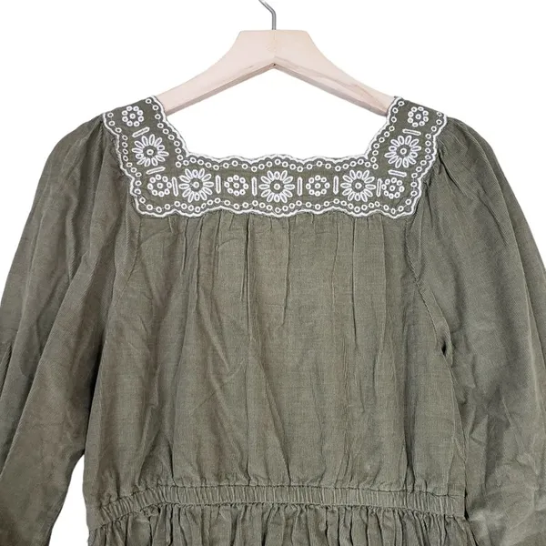 MADEWELL Womens S Embroidered Square Neck Corduroy Minidress NEW - Image 5