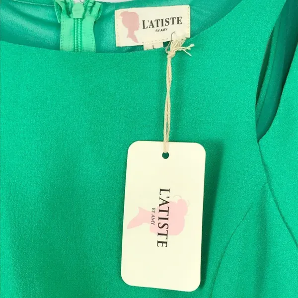 L'atiste for Lulus Green Cut-Out Cap Sleeve Sheath Mini Dress Womens L NWT - Image 4