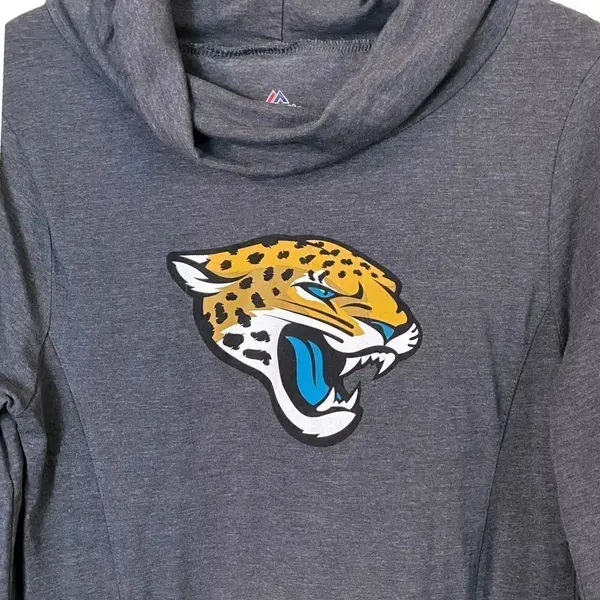 Womens Jacksonville Jaguars Majestic Charcoal Great Play Pullover Hoodie - Image 2