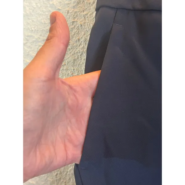 Halara navy blue stretch elastic waist work pants XS Petite comfy classic - Image 6