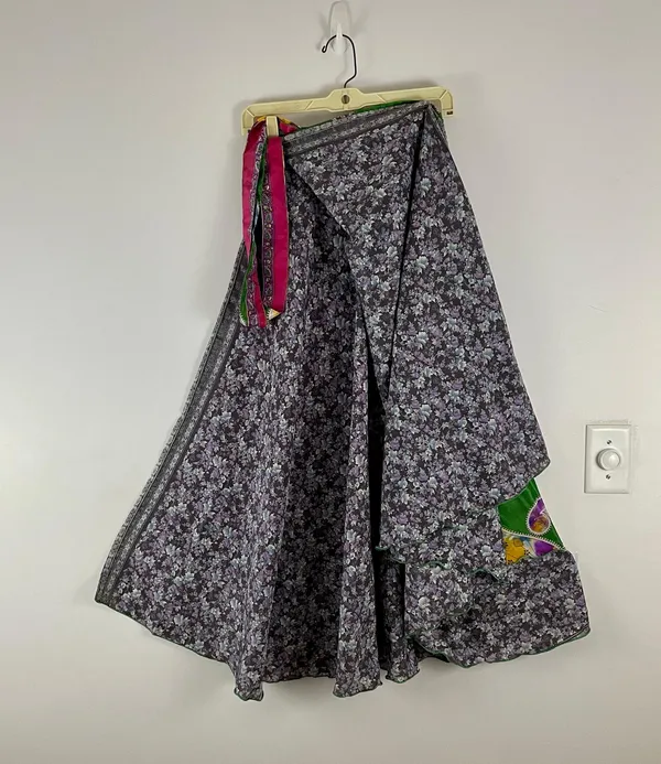 Reversible Wrap Maxi Skirt BIN175 Green - Image 2