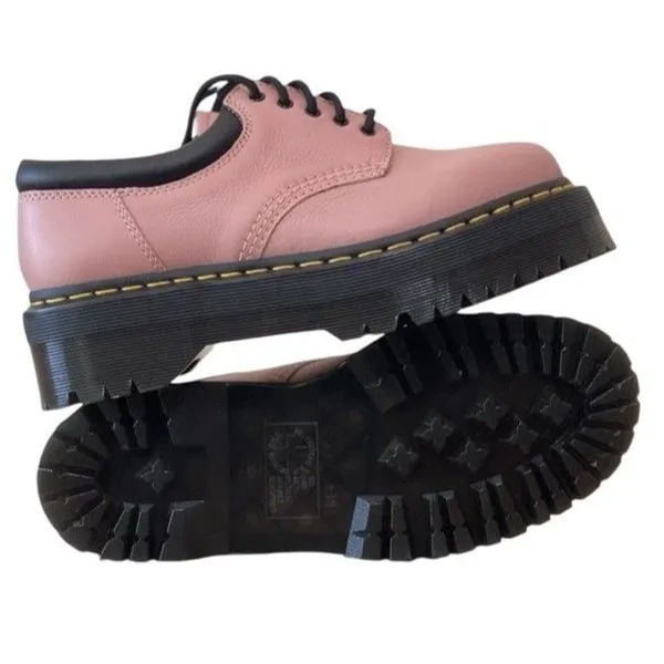 NEW Dr Martens 8053 Quad Jadon Women 6 Pink Leather Platform Pisa Oxford Black - Image 6