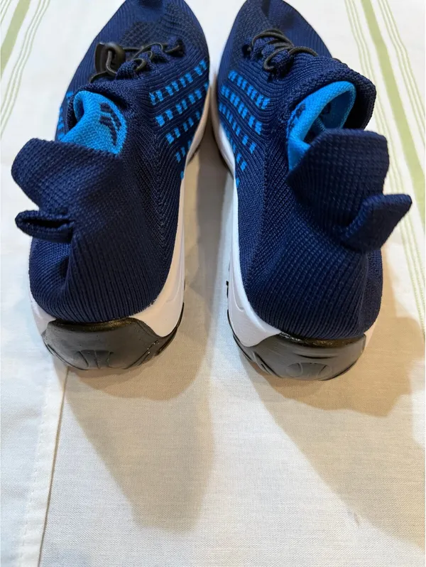 Navy Blue Lightweight Knit Athletic Shoes with Blue Accents - Image 4