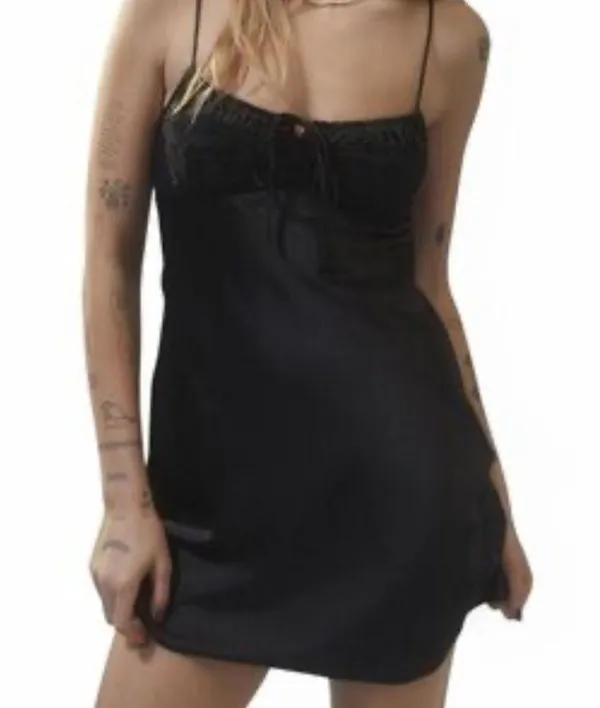 Black Silk Urban Outfitters Dress - Image 3