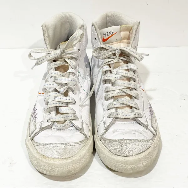 Nike Size 8 Blazer Mid 77 DX2350-100 White Leather Sneaker‎ - Image 2