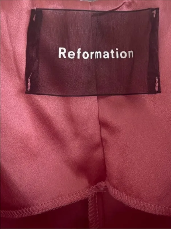 Reformation Silk Ruched Slip Dress - Image 3