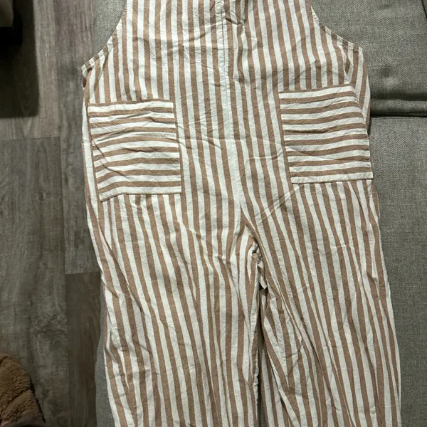 Striped Overall Almost Famous Jumpsuit - Image 4