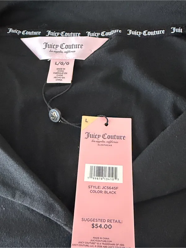 Juicy Couture Black 'Juicy Angel' Short Pajama Set with Pink Embroidery - Image 8