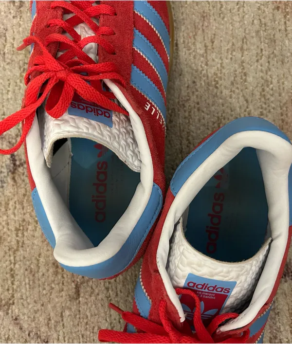 Red and blue adidas gazelle  - Image 2
