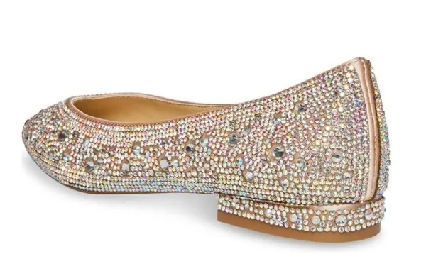 BETSEY JOHNSON Rhinestone Crystal Pavé Pointed Toe Flat, SPARKLE, Size 8.5, NWOT - Image 4