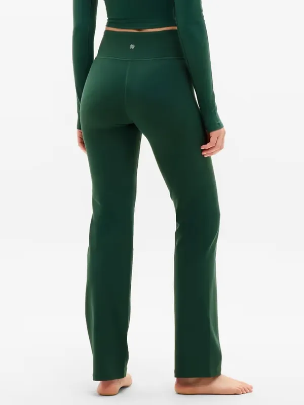 Athleta Elation Ultra High Rise Straight Leg Pants Small Pine Green - Image 8