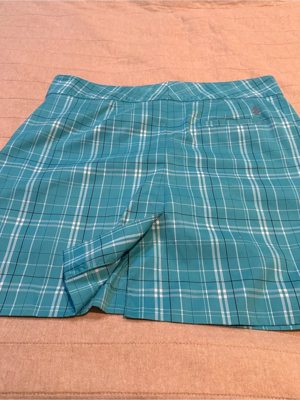 Izod Teal Plaid Skort - Image 3
